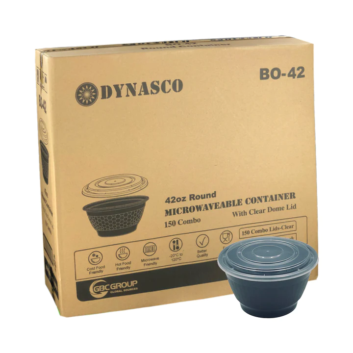 BO-42B 42oz Round Microwavable Noodle Bowl With Clear Lid 150Set/CS - Image 4