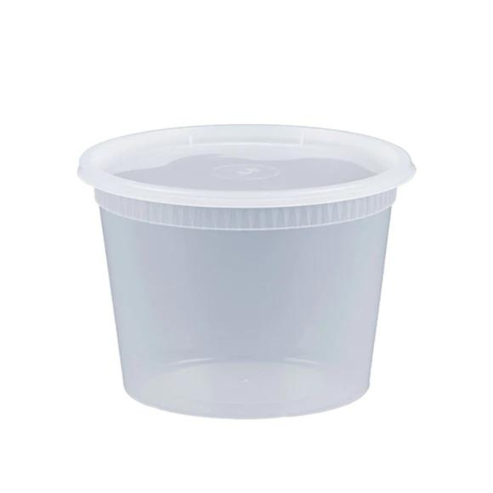 S-16 16 oz. Microwavable Clear Plastic Deli Container and Lid Combo Pack - 240/Case